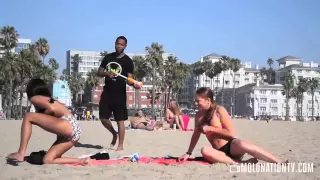 Spraying Hot Girls on the Beach   Funny Pranks 2015   YouTube