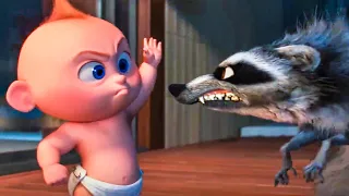 Incredibles 2 Movie Clip - Baby Jack Jack vs Raccoon Fight (2018)