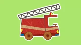 Carros de brinquedo. O  caminhão de bombeiros. Animação infantil de carros