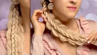 Cute and easy back to school hairstyles for long hair: stacked side swept braids tutorial