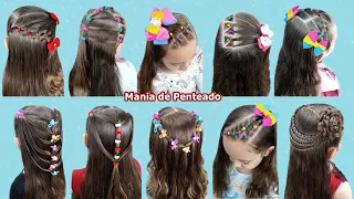 10 Penteados Fáceis E Rápidos para Meninas | 10 Quick and Easy Hairstyles for Girls