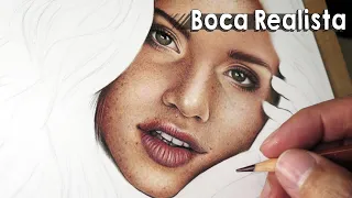 Desenhando uma boca realista com lápis de cor #7