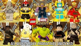 LEGO Marvel Superheroes 2 - All Season Pass DLC Characters Unlocked!