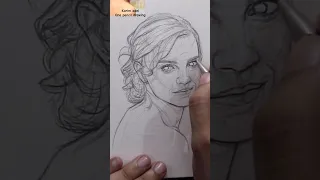 How to draw Emma watson using loomis method : portrait drawing - One pencil drawing