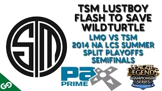 TSM Lustboy Flash to Save Wildturtle - LMQ vs TSM - 2014 NA LCS Summer Split Playoffs Semifinals