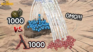 wow!! Mortar 1000 vs Grenade 1000!!