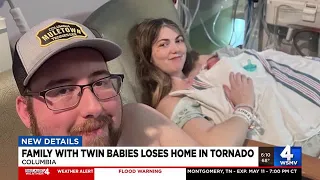 Family with twin babies loses home in tornado