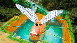 Build Dragonfly Swimming Pool And Water Slide Into Secret Underground House