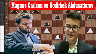 ANGRY FOR BLUNDER! Magnus Carlsen vs Nodirbek Abdusattorov | FIDE World Blitz Championship 2019 - R6