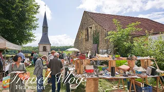 Shopping at lovely flea market in small French village/ Walk with me through brocante festival