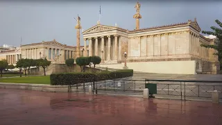 #125 Walking in Heavy Rain and Thunderstorm in Athens, Greece (Umbrella Binaural Rain Sounds) ASMR