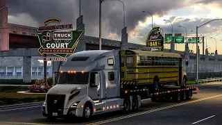 ATS 1.48 - Hauling a School Bus in Oklahoma - Volvo VNL860 - Oklahoma DLC - American Truck Simulator