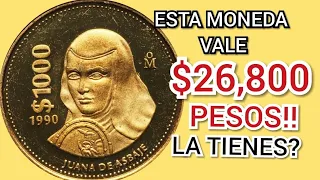 Moneda de $1000 pesos Sor Juana