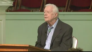 Jimmy Carter back in church for first time since hospitalization