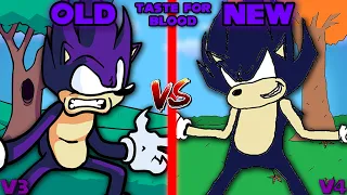 FNF': Tails Gets Trolled V4 - Taste for Blood (Old vs New) (dark sonic vs bf v3 vs v4 comparison)