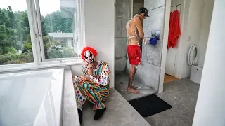 FUNNY CLOWN SHOWER PRANK ON TWIN BROTHER!