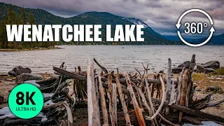 Virtual Nature 8K 360° VR - Mountain Lake Virtual Relaxation - Relax to Lake Lapping Wave Sounds