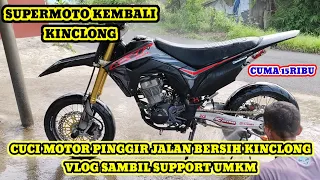 CUCI MOTOR SUPERMOTO CRF150L PINGGIR JALAN AUTO KINCLONG 🔥