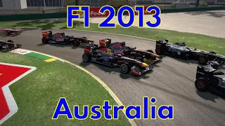 F1 2013 25% race at Australia Melbourne, starting last controller gamepad no assists