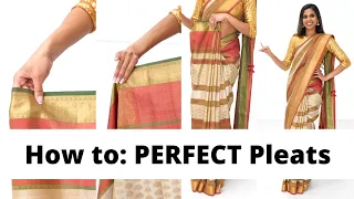 EASY Saree Pleating Tutorial | How to Pleat for beginners | Tia Bhuva