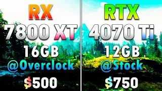 RX 7800 XT 16GB @Overclock vs RTX 4070 Ti 12GB @Stock | PC Gameplay Tested