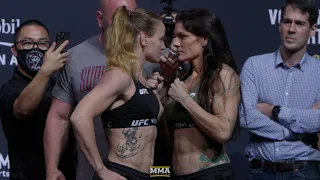 Valentina Shevchenko vs. Lauren Murphy Ceremonial Weigh-Ins Staredown | UFC 266 | MMA Fighting