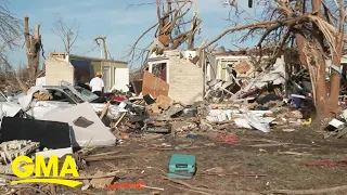 Cleanup begins after deadly tornado outbreaks in South l GMA