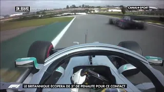 Lewis Hamilton Crashes Into Alex Albon - Brazil 2019