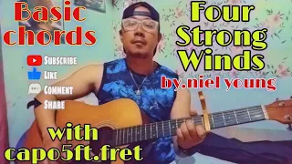Four Strong Winds by.niel young/basic chords/easy tutorial/with capo
