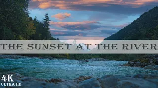 THE SUNSET AT THE RIVER: 4K Video with Authentic Nature Sounds for Relaxation, Sleep and Learning