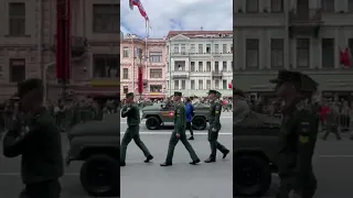 Immortal Regiment on Nevsky Prospect, Saint Petersburg On Victory Day