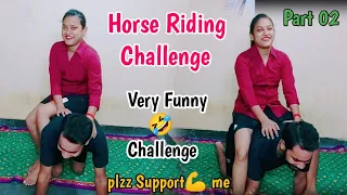 Horse Riding Challenge॥ Very Funny🤣 Video @mannoovlogs0426