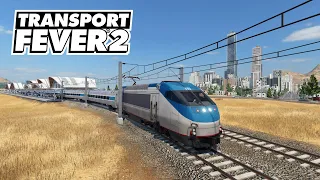 Transport Fever 2 - Добавили 2 города к междугороднему пассажирскому ж/д маршруту! #22