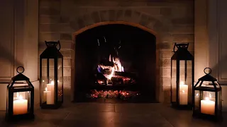 🔥10 HOURS Cozy Charming 4K Fireplace Sounds Candle Lite Lanterns Ambience for Sleep, Insomnia, Study