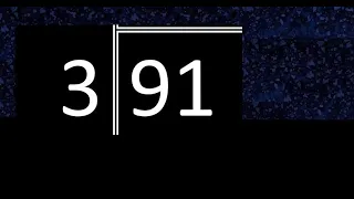 Dividir 91 entre 3 division inexacta con resultado decimal de 2 numeros con procedimiento