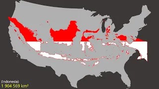 United States (Contiguous)  VS  All other Countries [Size Comparison]