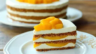 CREAMY MANGO GRAHAM | No HandMixer, No Gelatin, No Bake