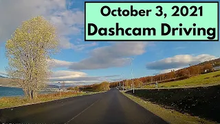 Dashcam driving in Tromsø, Norway. October 3, 2021.