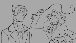 Edgeworth is super good at dodging Franziska’s whip (Ace Attorney Animatic)