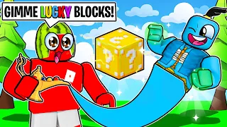 Roblox Bedwars But there's LUCKY BLOCK WISHES