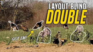 Hunting Turkeys from a LAYOUT BLIND?! | Iowa Turkey Opener