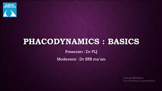 Phacodynamics : Basics by Dr. Pankaj Jeswani, 14 Sep, 2018