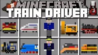 Minecraft TRAIN DRIVER MOD / PILOT TRAINS AND GO IN TO STATIONS FOR CHALLENGE!! Minecraft