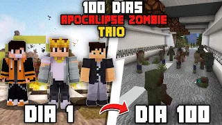 SOBREVIVI 100 DIAS EM UM APOCALIPSE ZOMBIE NO MINECRAFT EM TRIO feat. @Willzy_ @NERDCRAFT_