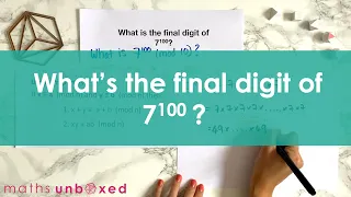 ■ What's the final digit of 7^100? | Modular Arithmetic Q2
