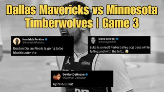 NBA React to Dallas Mavericks vs Minnesota Timberwolves Game 3 | Luka and Kyrie