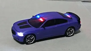 Greenlight 1/64 Unmarked Dodge Charger with working LED lights!!