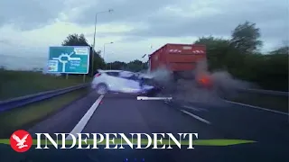 Teenage driver crashes into lorry during 100mph police chase