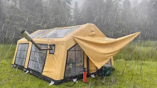 CAMPING IN THE RAIN WITH A 3-ROOM TENT