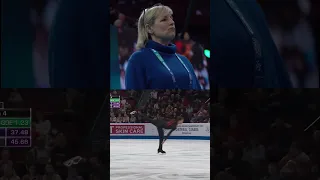 Capturing the intensity! Coach's reaction to Jason Brown's mesmerizing performance at #WorldFigure.